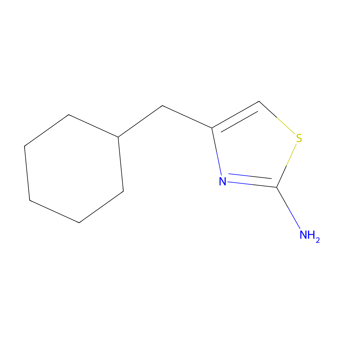 4-(Cyclohexylmethyl)-1,3-thiazol-2-amine molecular structure, CAS 1501854-57-4