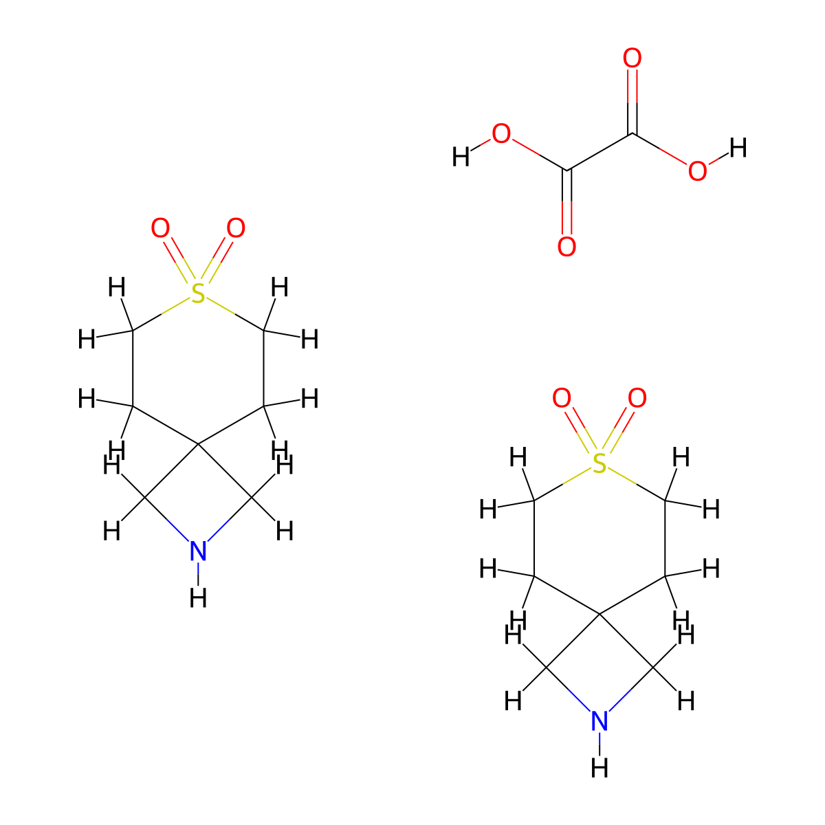 7-Thia-2-aza-spiro(3.5)nonane 7,7-dioxide hemioxalate molecular structure, CAS 1501856-47-8