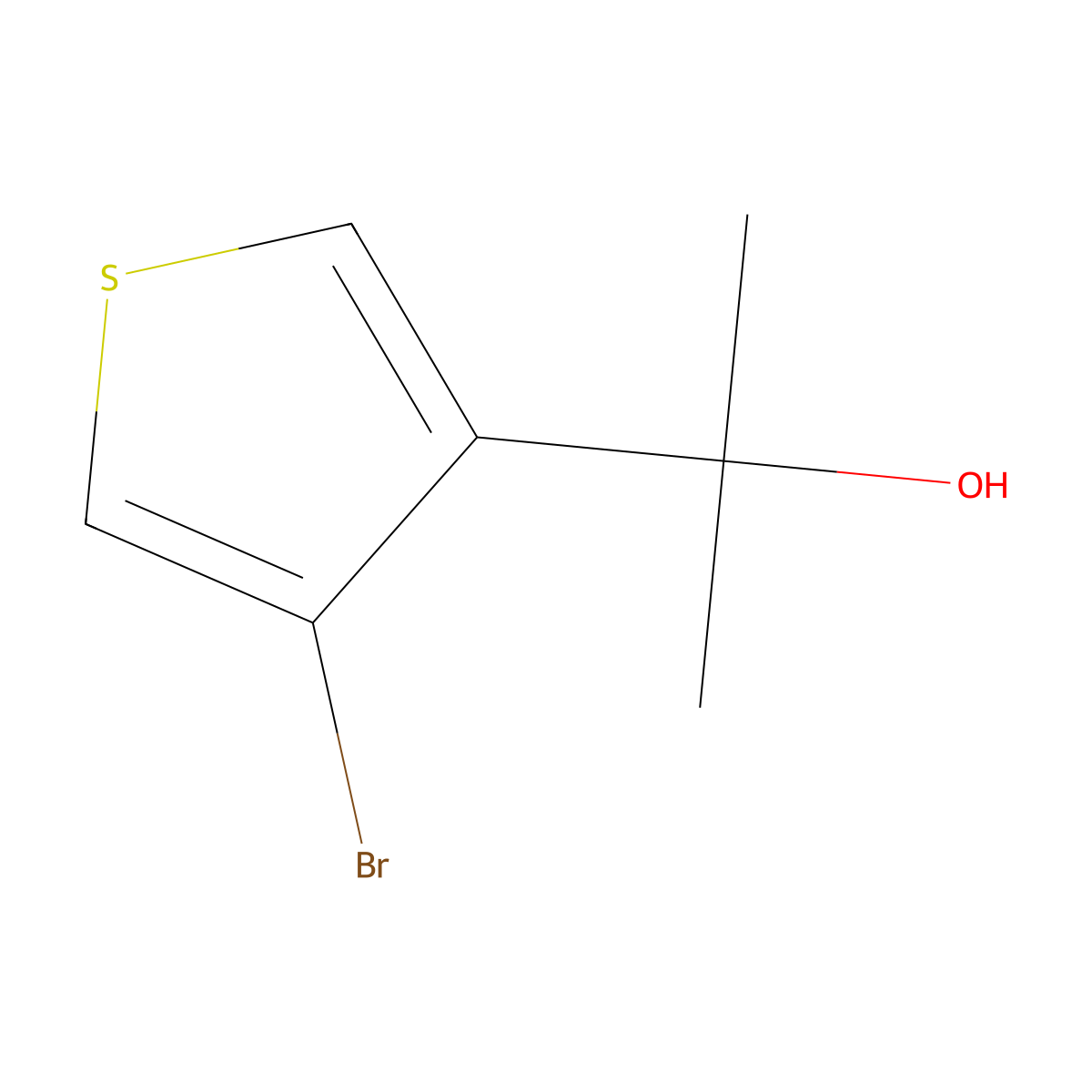 2-(4-Bromothiophen-3-yl)propan-2-ol molecular structure, CAS 1501857-92-6