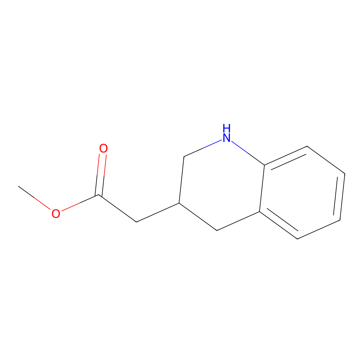 Methyl 2-(1,2,3,4-tetrahydroquinolin-3-YL)acetate molecular structure, CAS 1501858-42-9