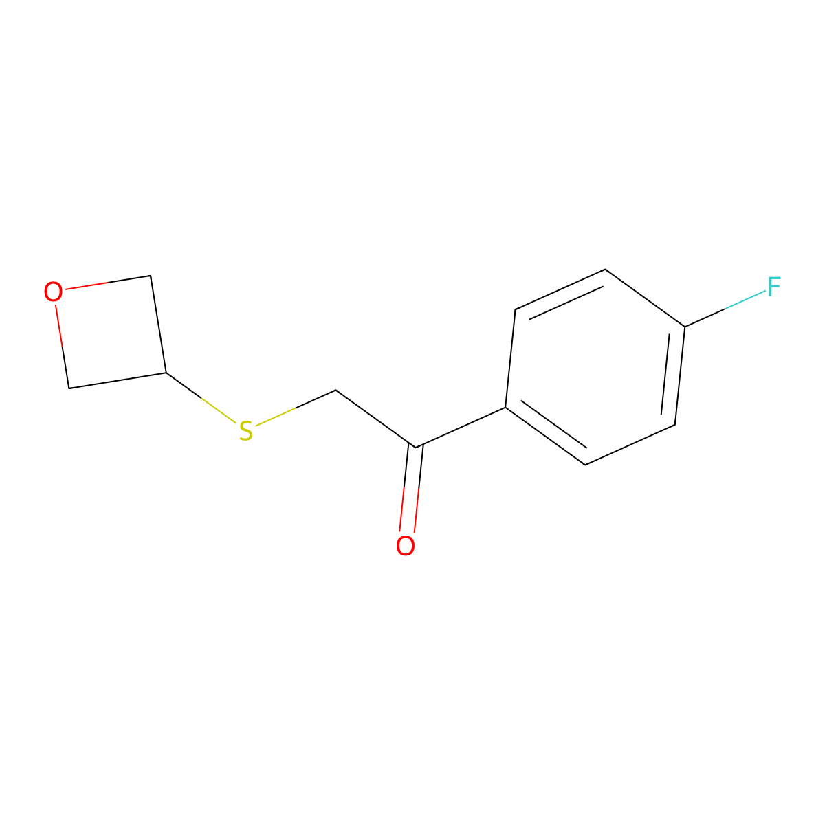 1-(4-Fluorophenyl)-2-(oxetan-3-ylthio)ethan-1-one molecular structure, CAS 1501864-88-5
