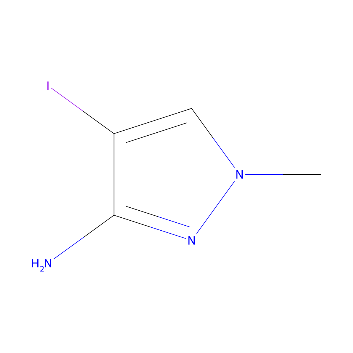 4-Iodo-1-methyl-1H-pyrazol-3-amine molecular structure, CAS 150187-16-9