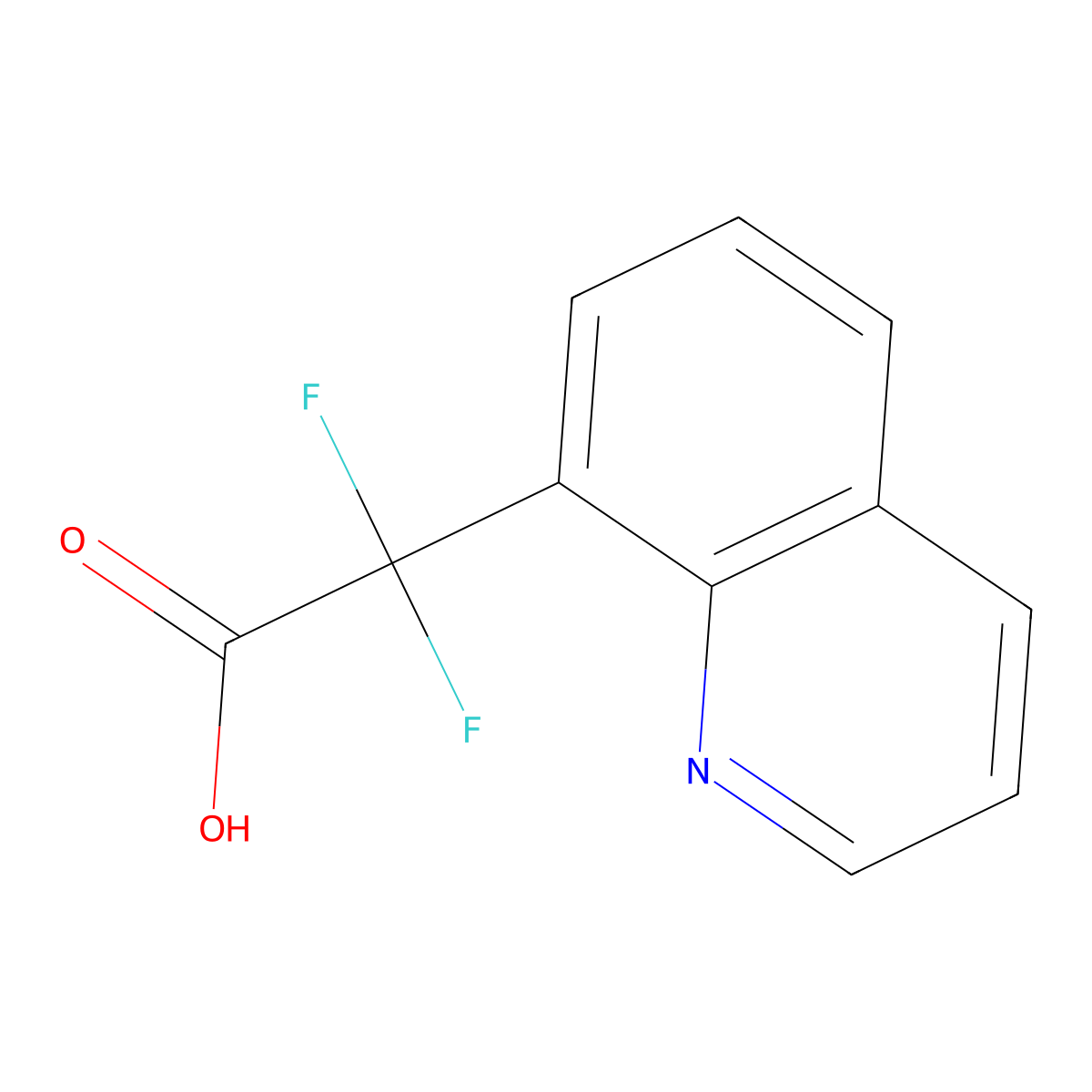 2,2-Difluoro-2-(quinolin-8-yl)acetic acid molecular structure, CAS 1501871-90-4
