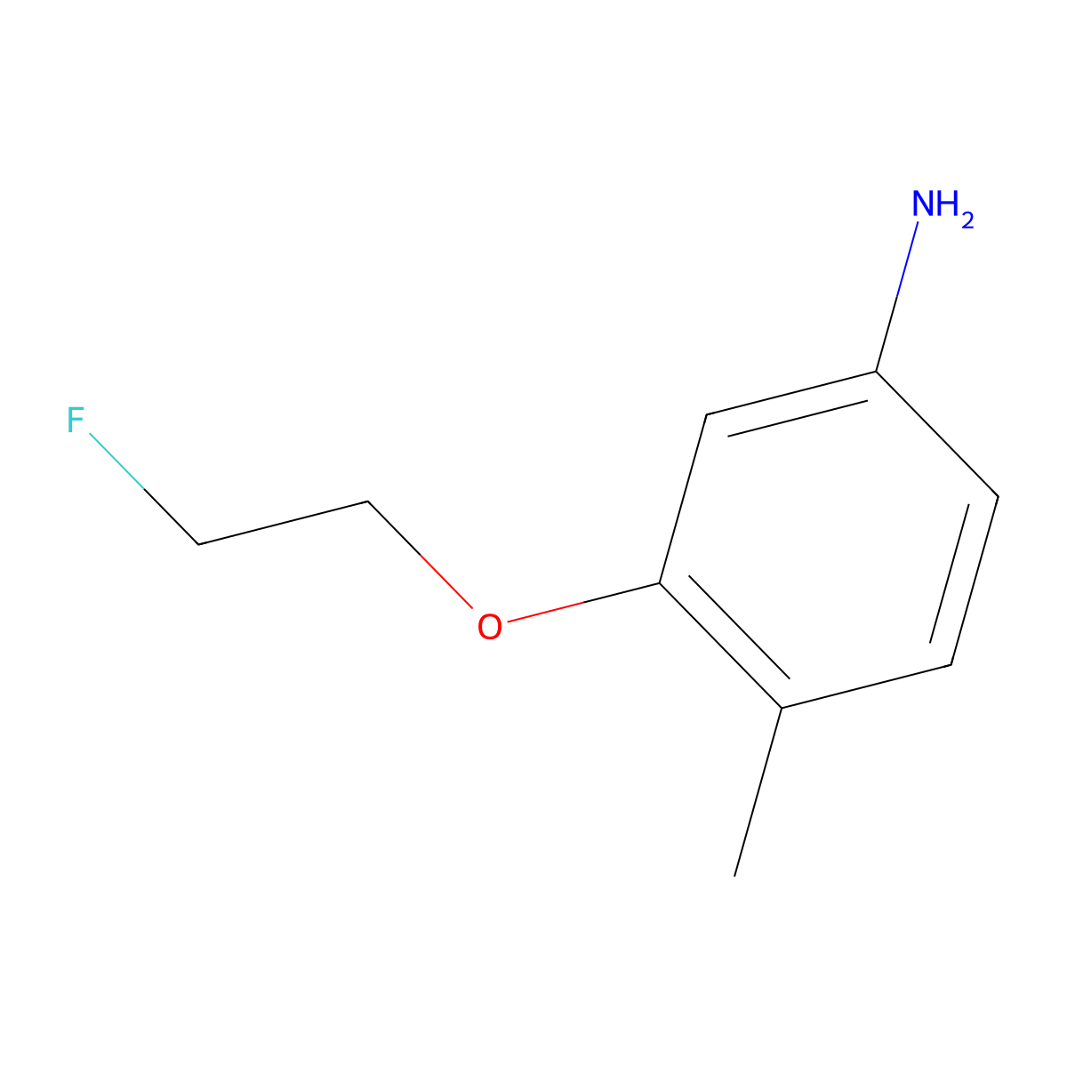 3-(2-Fluoroethoxy)-4-methylaniline molecular structure, CAS 1501872-28-1