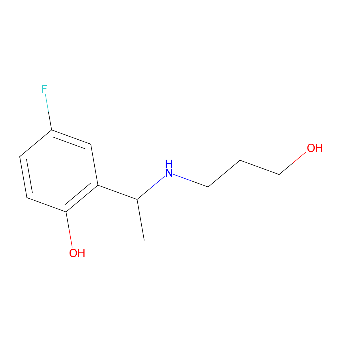 4-Fluoro-2-{1-[(3-hydroxypropyl)amino]ethyl}phenol molecular structure, CAS 1501880-03-0