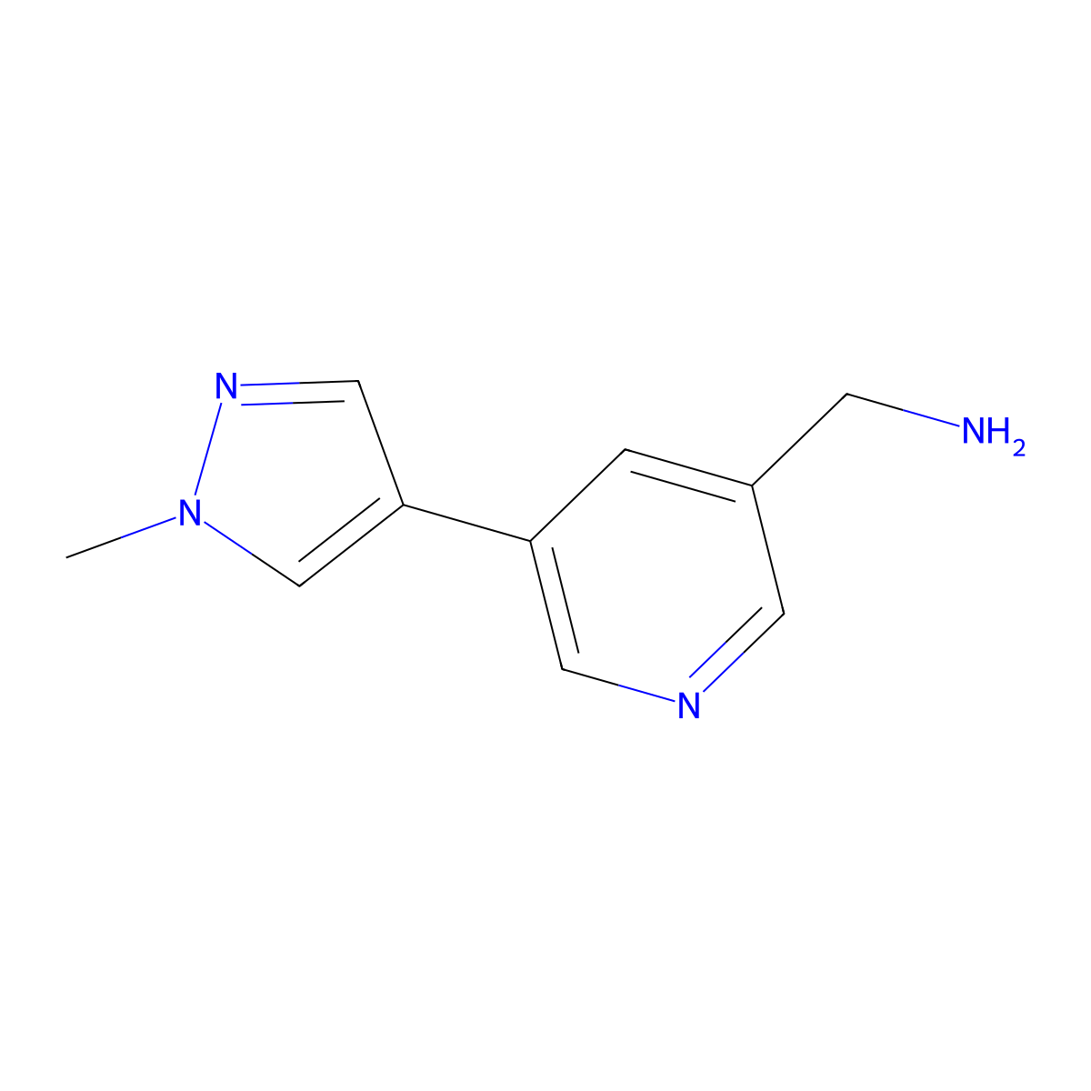 [5-(1-methyl-1H-pyrazol-4-yl)pyridin-3-yl]methanamine molecular structure, CAS 1501887-01-9