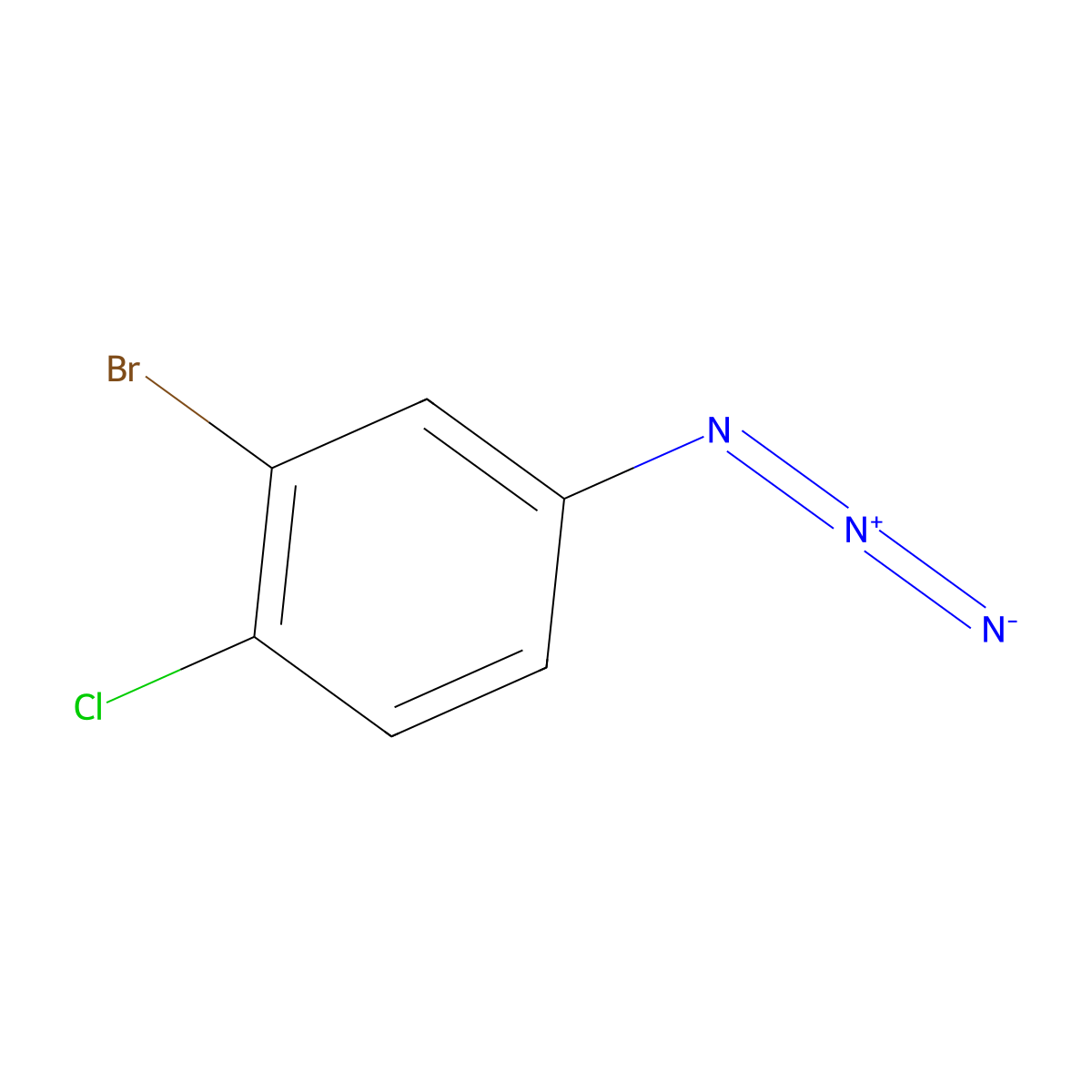 4-Azido-2-bromo-1-chlorobenzene molecular structure, CAS 1501896-36-1
