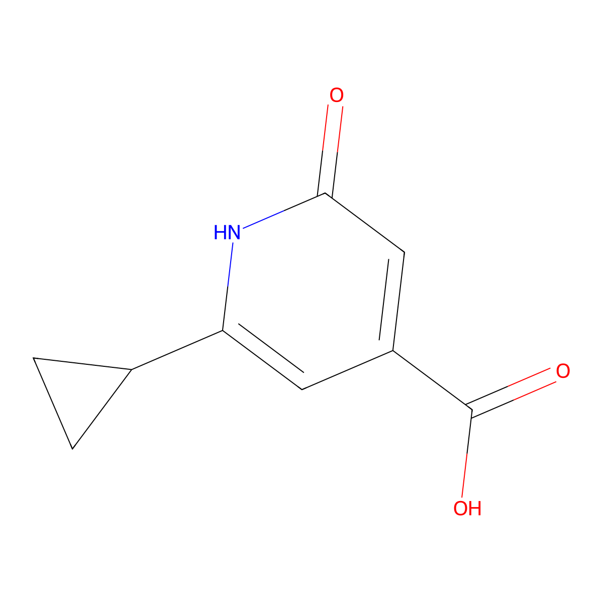 6-Cyclopropyl-2-oxo-1,2-dihydropyridine-4-carboxylic acid molecular structure, CAS 150190-28-6