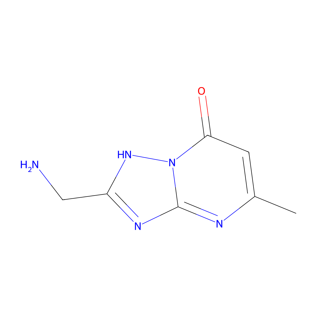 2-(Aminomethyl)-5-methyl-[1,2,4]triazolo[1,5-a]pyrimidin-7-ol molecular structure, CAS 150190-92-4