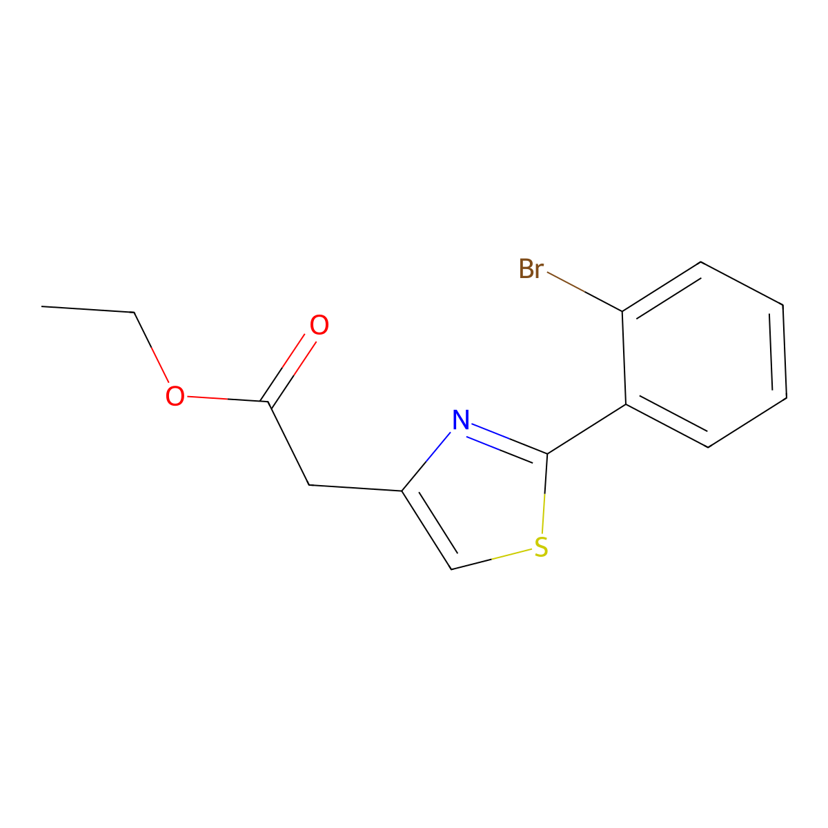 Ethyl 2-[2-(2-bromophenyl)-1,3-thiazol-4-yl]acetate molecular structure, CAS 1501902-38-0