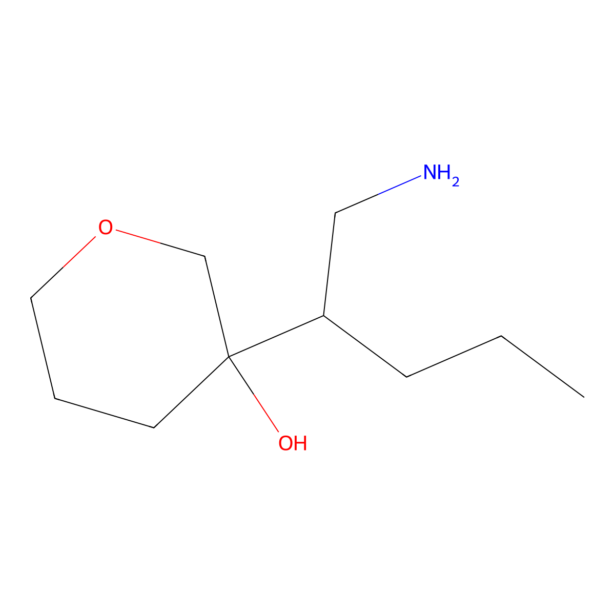 3-(1-Aminopentan-2-yl)oxan-3-ol molecular structure, CAS 1501904-18-2