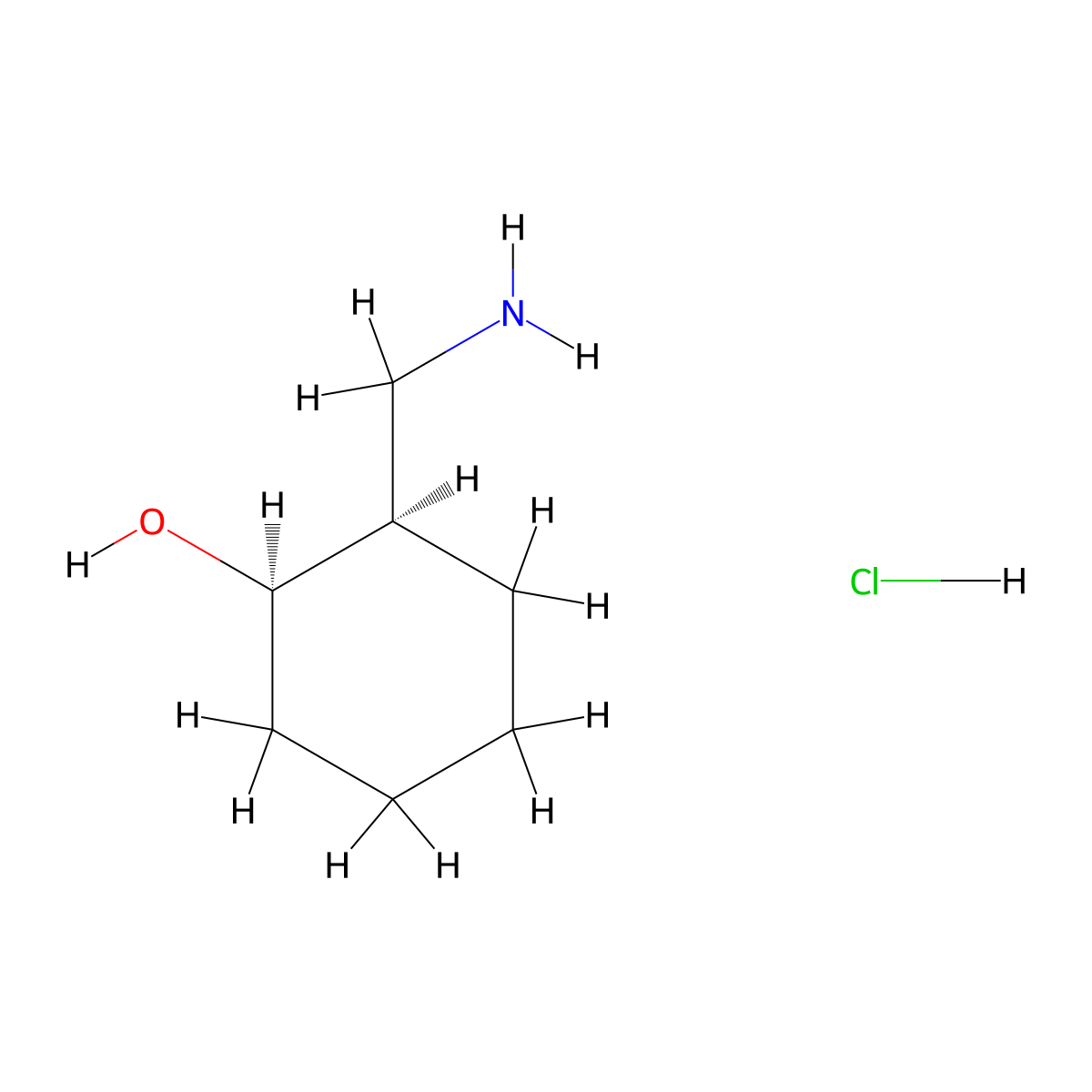 cis-2-Aminomethyl-1-cyclohexanol hydrochloride molecular structure, CAS 1501908-90-2