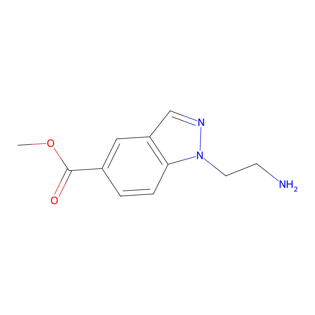 methyl 1-(2-aminoethyl)-1H-indazole-5-carboxylate molecular structure, CAS 1501912-77-1