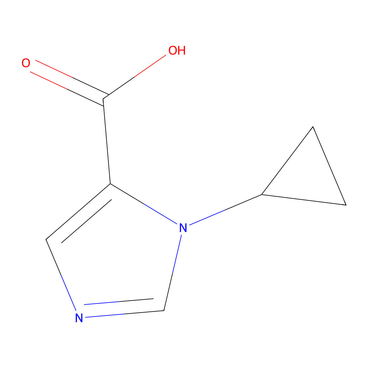 1-cyclopropyl-1H-imidazole-5-carboxylic acid molecular structure, CAS 1501916-54-6
