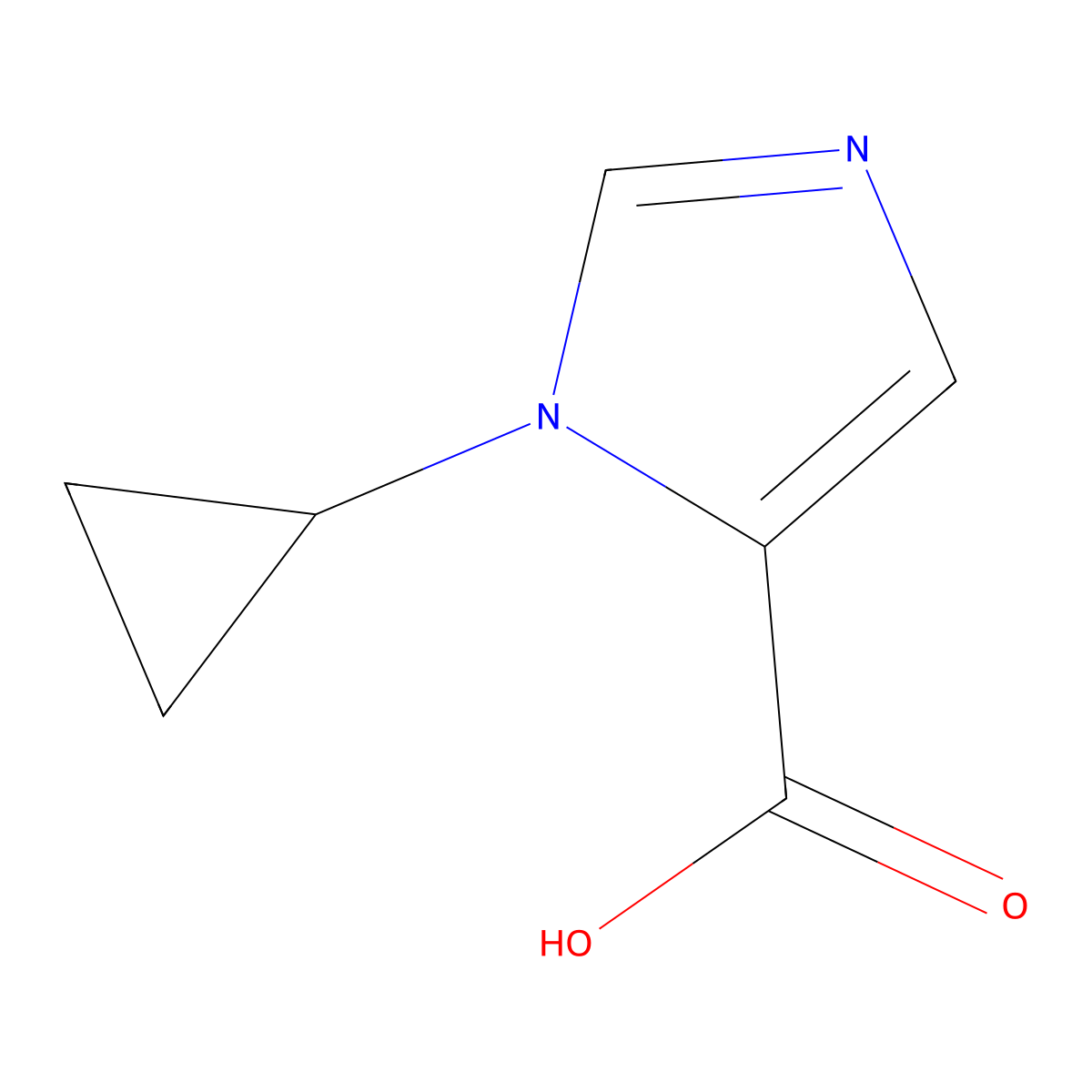 1-cyclopropyl-1H-imidazole-5-carboxylic acid molecular structure, CAS 1501916-54-6