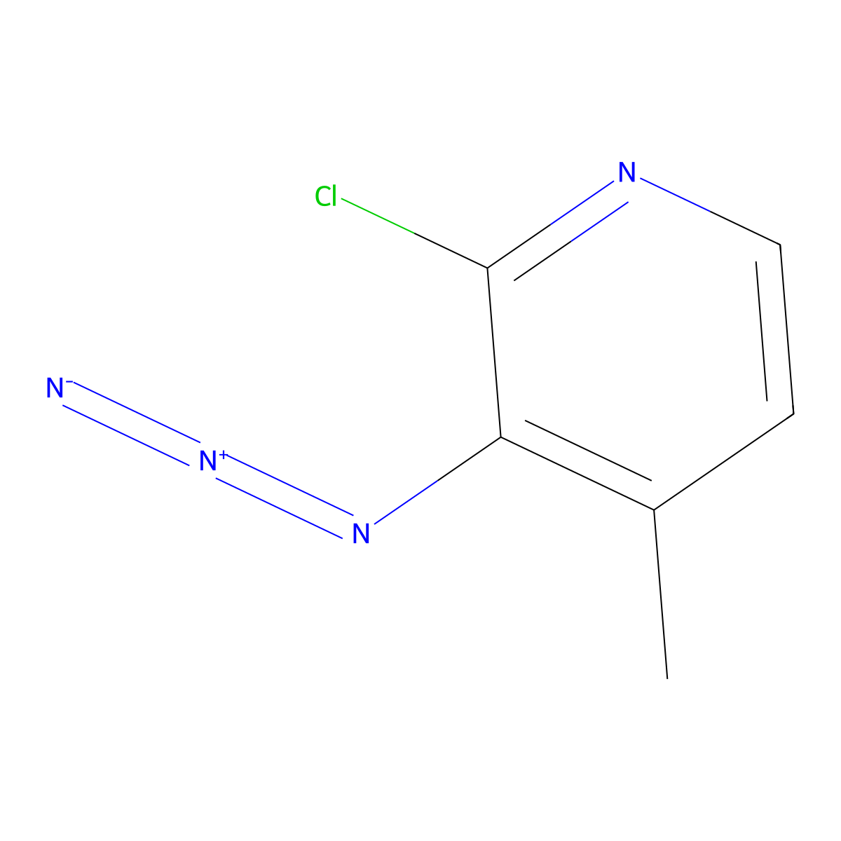 3-Azido-2-chloro-4-methylpyridine molecular structure, CAS 1501918-03-1