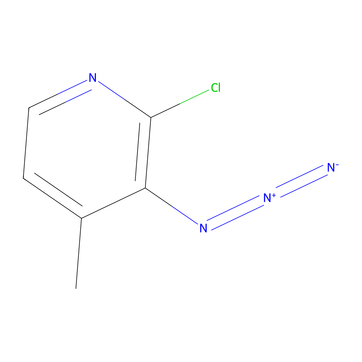 3-Azido-2-chloro-4-methylpyridine molecular structure, CAS 1501918-03-1