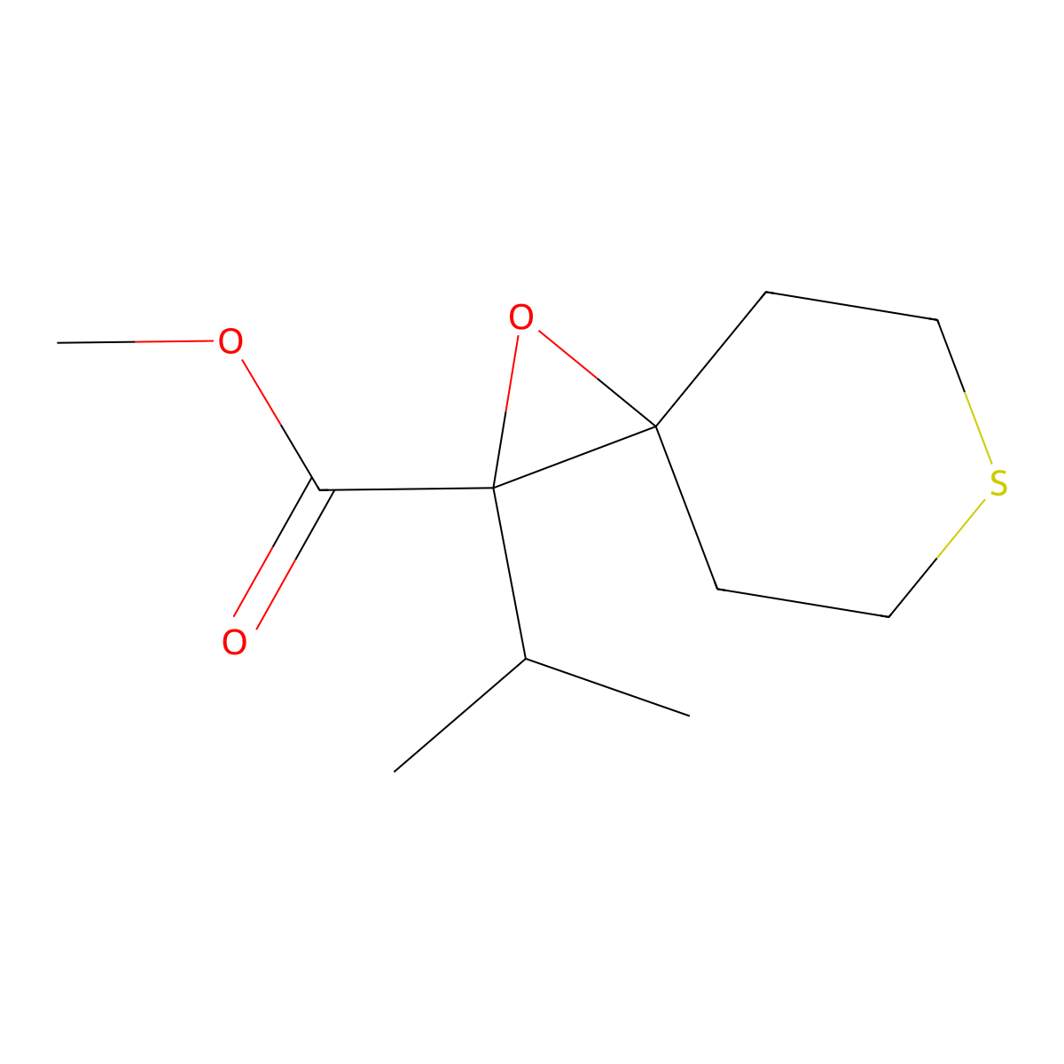 Methyl 2-(propan-2-YL)-1-oxa-6-thiaspiro[2.5]octane-2-carboxylate molecular structure, CAS 1501926-72-2
