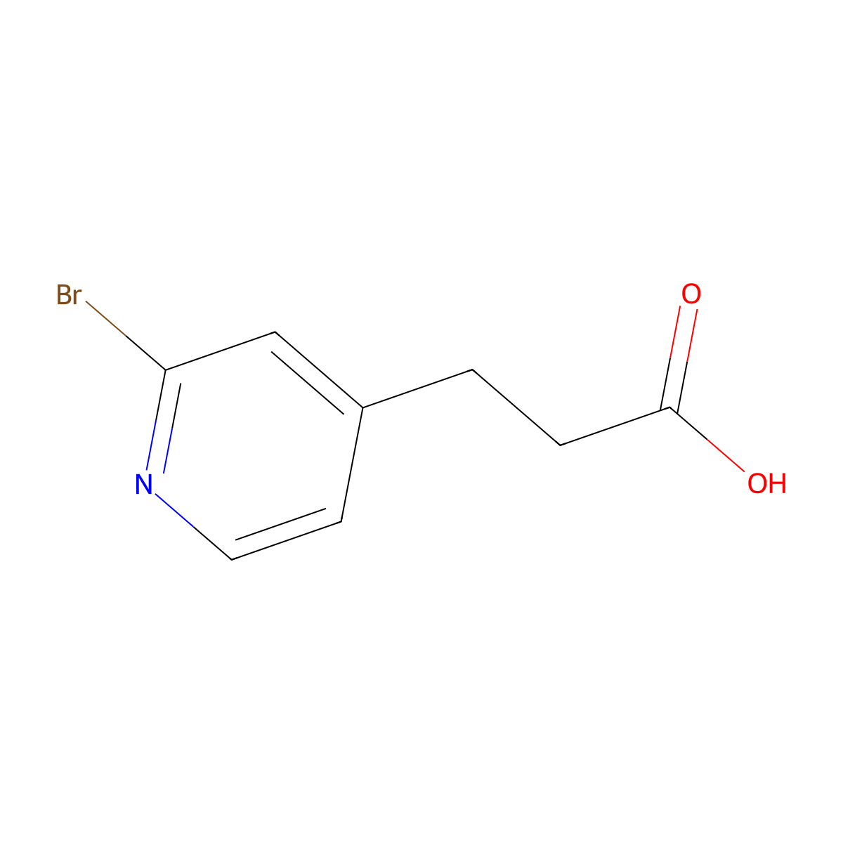 3-(2-Bromopyridin-4-yl)propanoic acid molecular structure, CAS 1501927-29-2