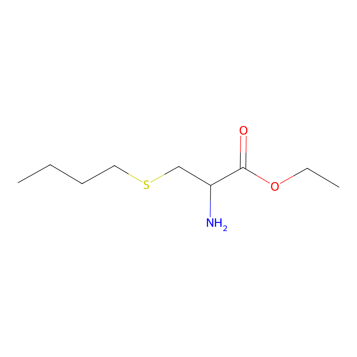 ethyl (2R)-2-amino-3-(butylsulfanyl)propanoate molecular structure, CAS 1501944-46-2