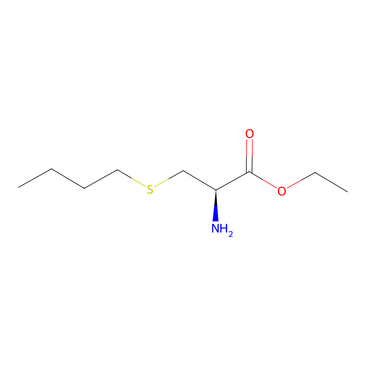ethyl (2R)-2-amino-3-(butylsulfanyl)propanoate molecular structure, CAS 1501944-46-2
