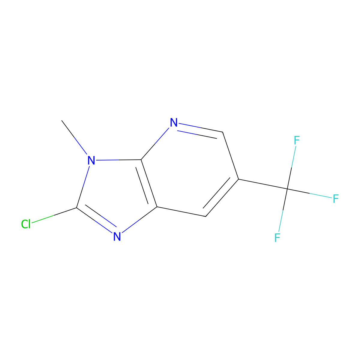 2-chloro-3-methyl-6-(trifluoromethyl)-3H-imidazo[4,5-b]pyridine molecular structure, CAS 1501945-87-4