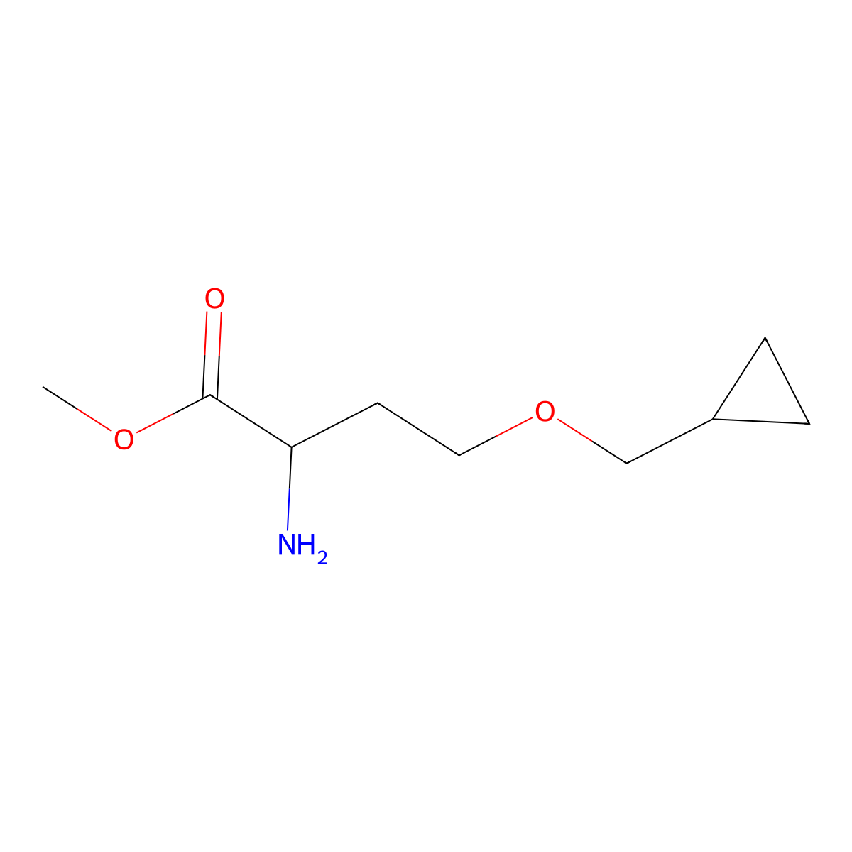 Methyl 2-amino-4-(cyclopropylmethoxy)butanoate molecular structure, CAS 1501949-21-8