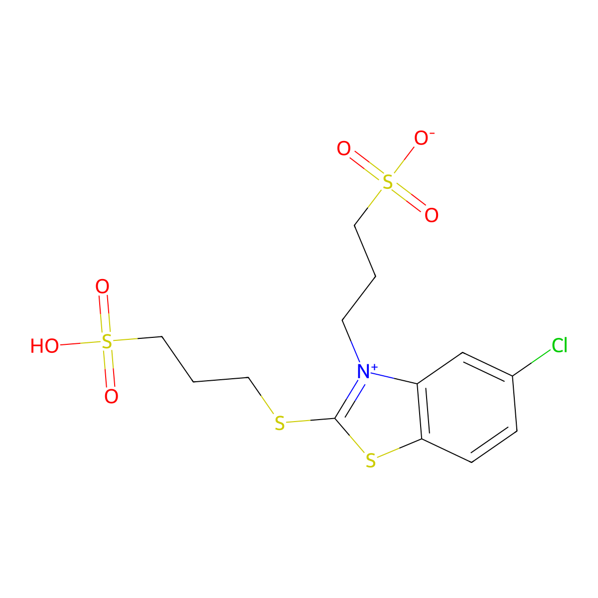 5-Chloro-2-(3-sulfopropylthio)-3-(3-sulfopropyl)-benzothiazolium inner salt molecular structure, CAS 150195-43-0