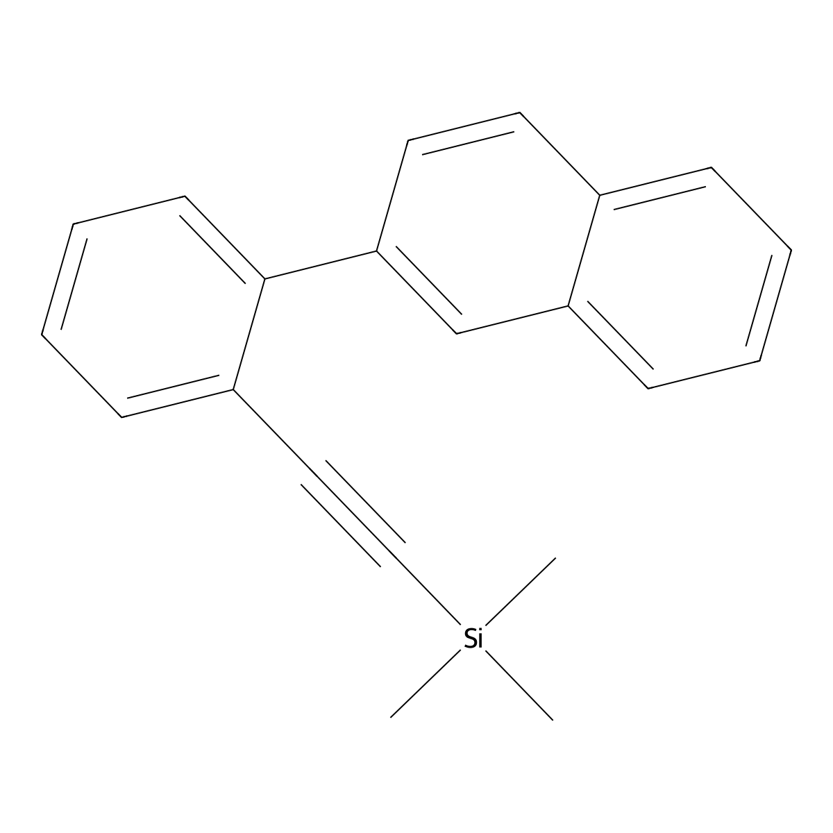 Trimethyl({2-[2-(naphthalen-2-yl)phenyl]ethynyl})silane molecular structure, CAS 1501954-10-4