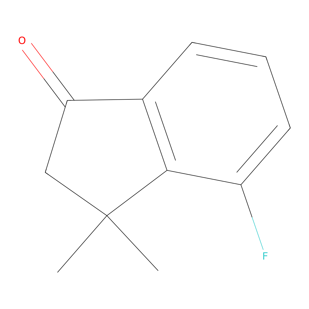 4-Fluoro-3,3-dimethyl-2,3-dihydro-1H-inden-1-one molecular structure, CAS 1501959-50-7