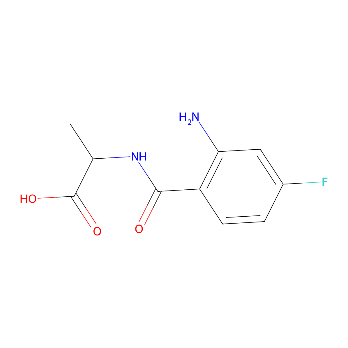 2-[(2-Amino-4-fluorophenyl)formamido]propanoic acid molecular structure, CAS 1501959-64-3