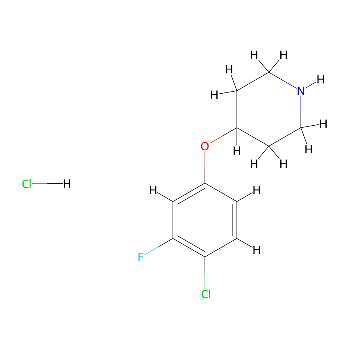 4-(4-Chloro-3-fluorophenoxy)piperidine hydrochloride molecular structure, CAS 1501963-14-9