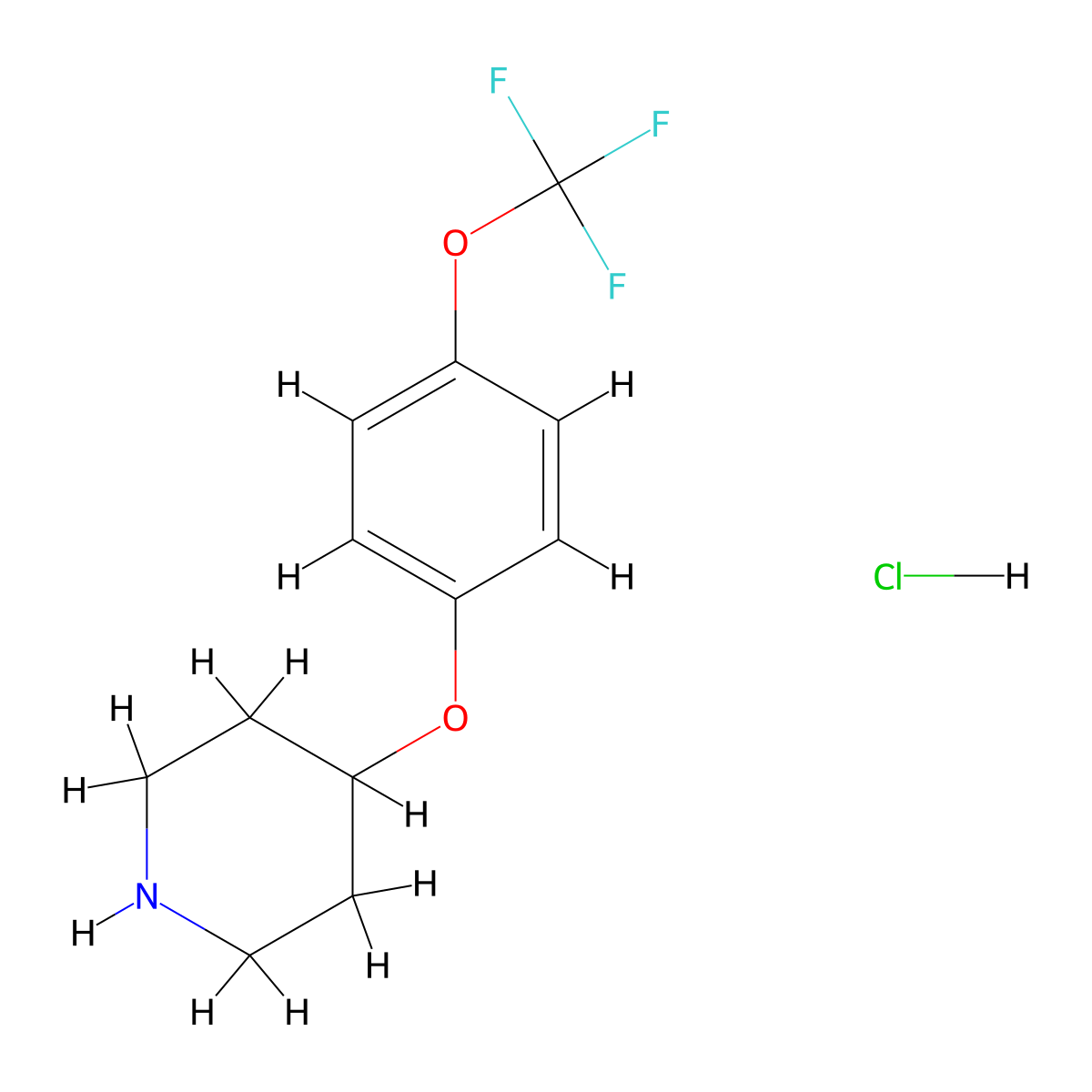 4-(4-(Trifluoromethoxy)phenoxy)piperidine hydrochloride molecular structure, CAS 1501963-64-9