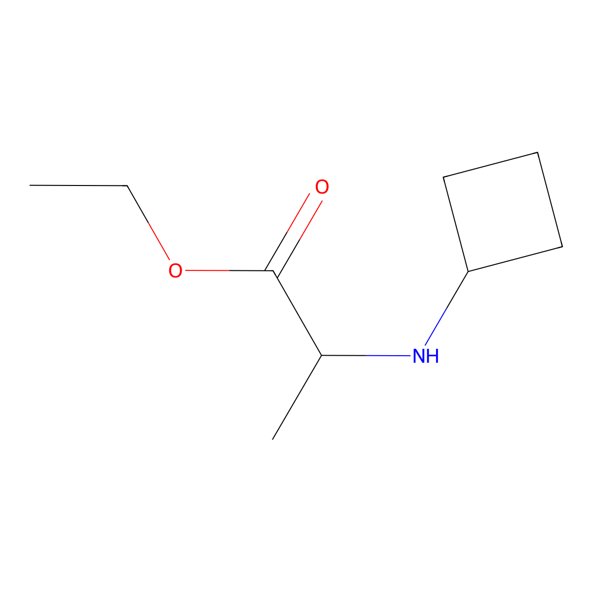 Ethyl 2-(cyclobutylamino)propanoate molecular structure, CAS 1501967-41-4