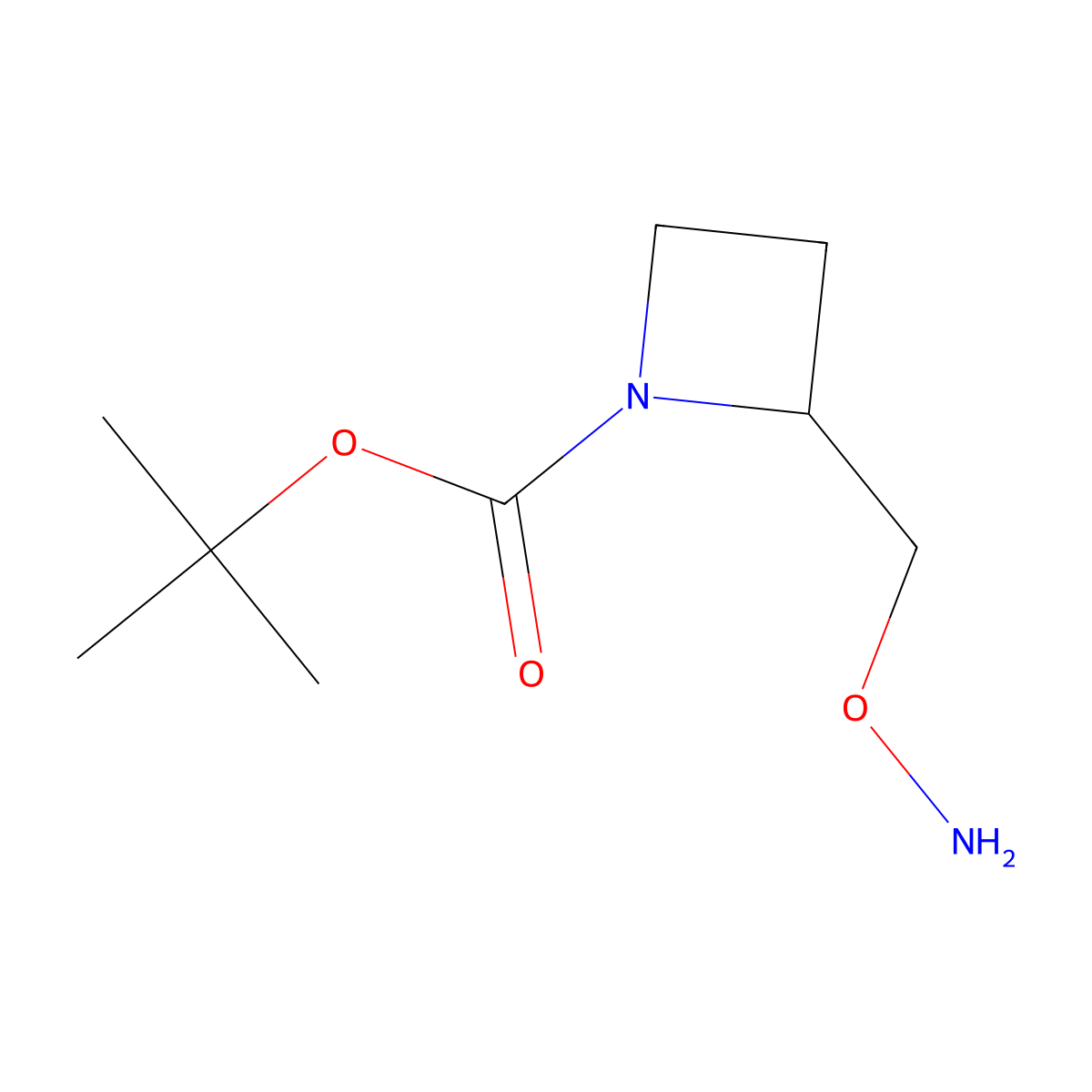 tert-butyl (2S)-2-[(aminooxy)methyl]azetidine-1-carboxylate molecular structure, CAS 1501977-26-9