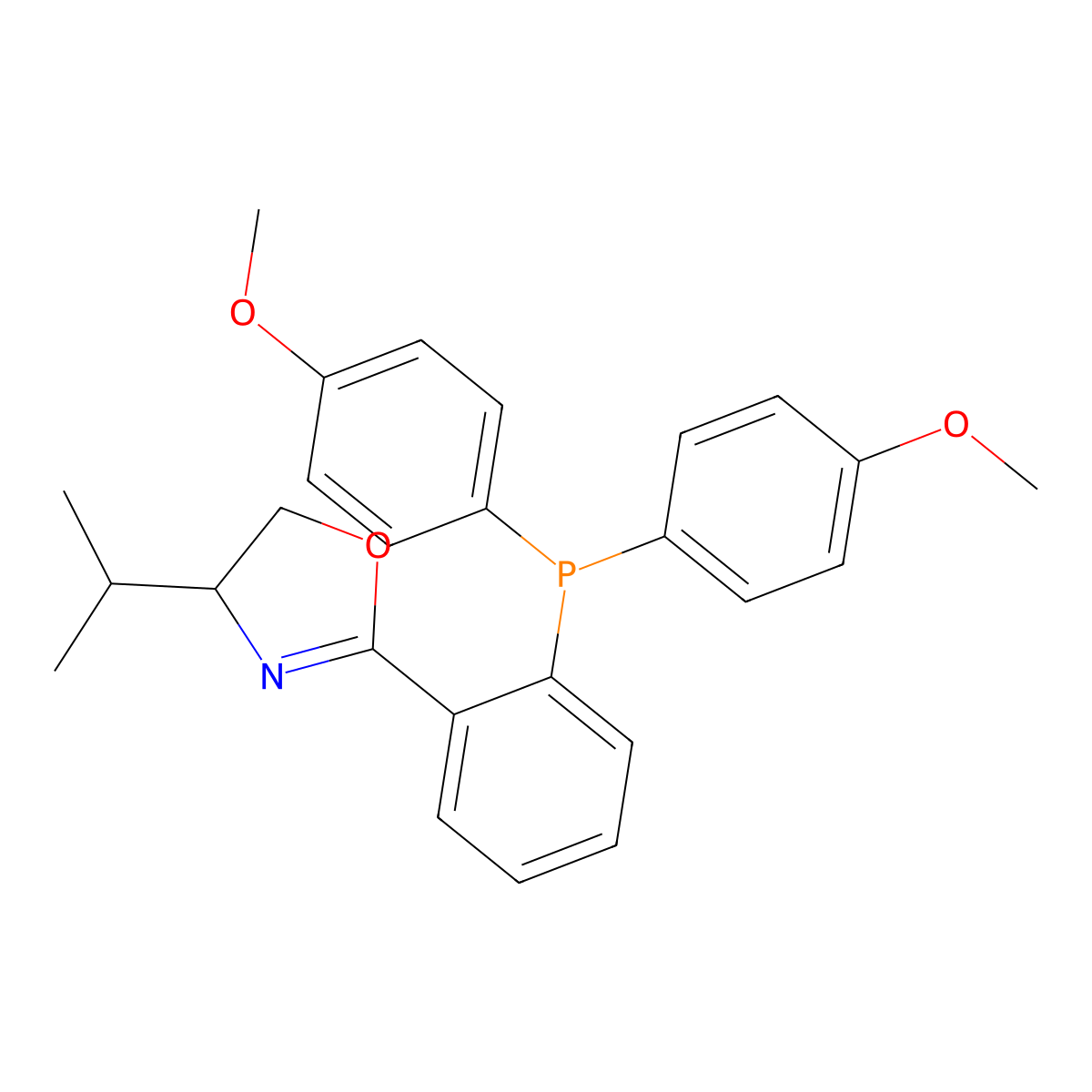 (S)-2-(2-(Bis(4-methoxyphenyl)phosphanyl)phenyl)-4-isopropyl-4,5-dihydrooxazole molecular structure, CAS 1501981-50-5