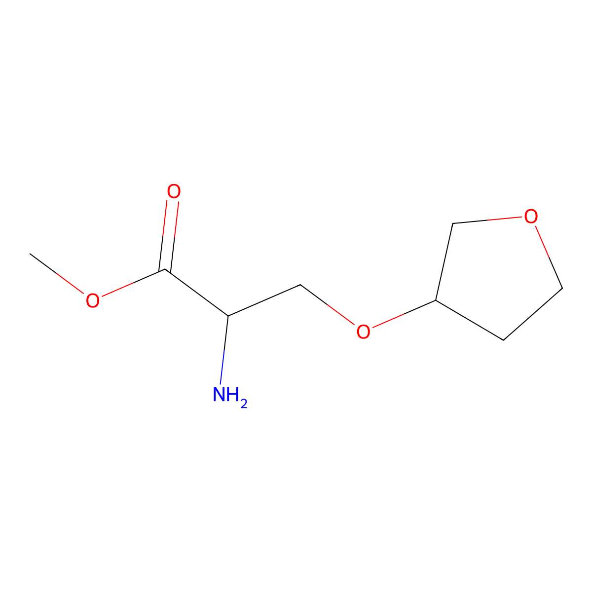 Methyl 2-amino-3-(oxolan-3-yloxy)propanoate molecular structure, CAS 1501992-08-0