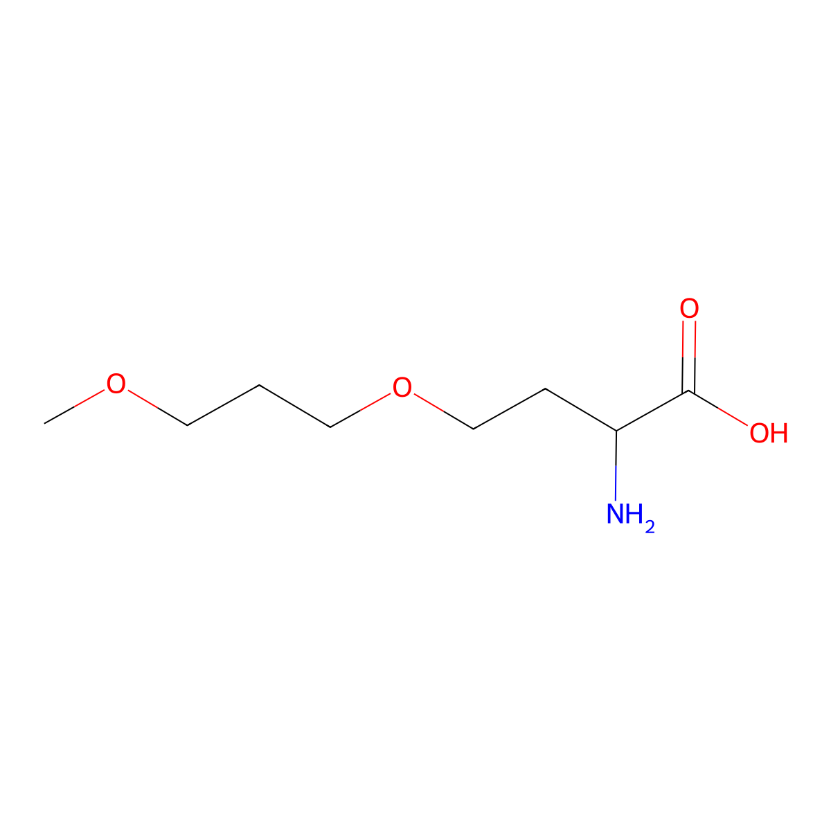 2-Amino-4-(3-methoxypropoxy)butanoic acid molecular structure, CAS 1501994-39-3