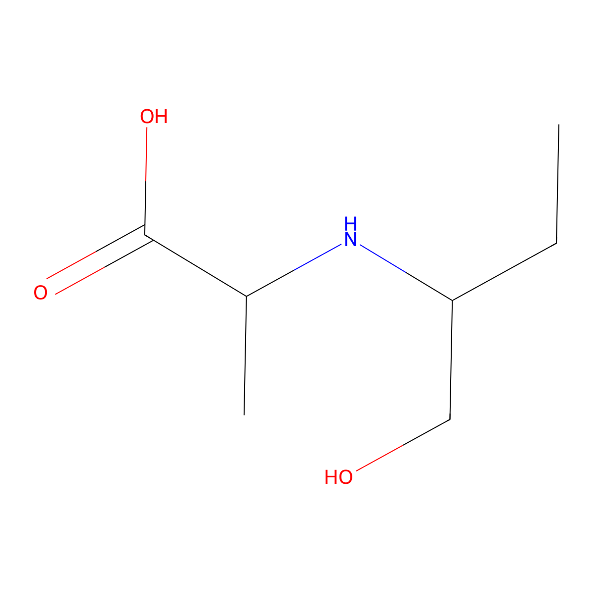 2-[(1-Hydroxybutan-2-yl)amino]propanoic acid molecular structure, CAS 1501996-08-2