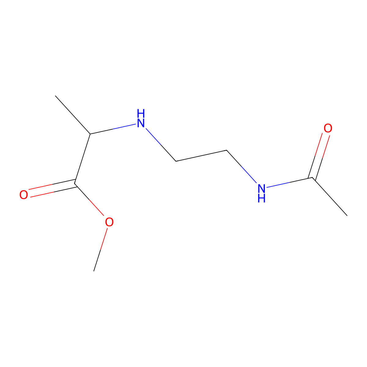 Methyl 2-[(2-acetamidoethyl)amino]propanoate molecular structure, CAS 1501996-11-7