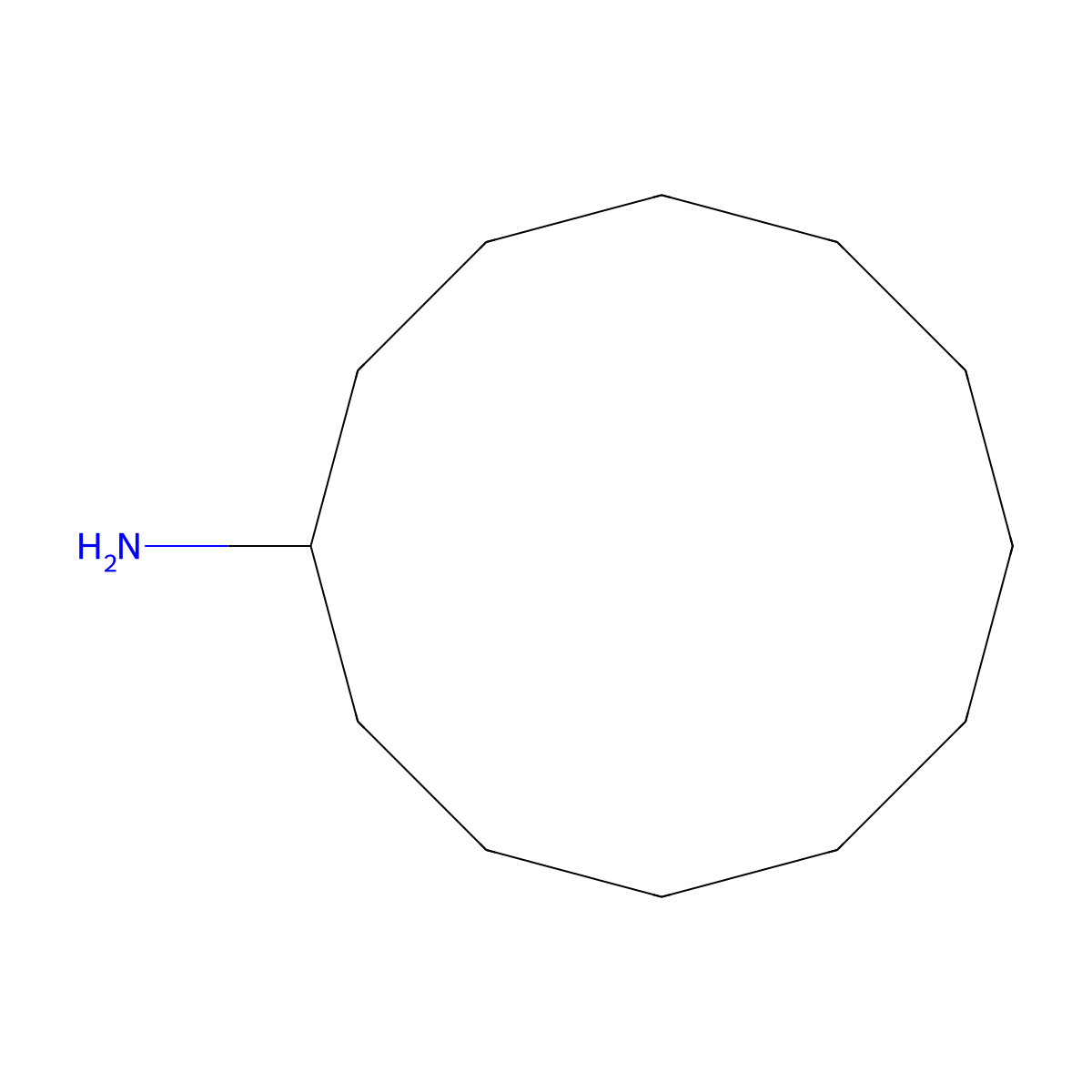 Cyclododecanamine molecular structure, CAS 1502-03-0