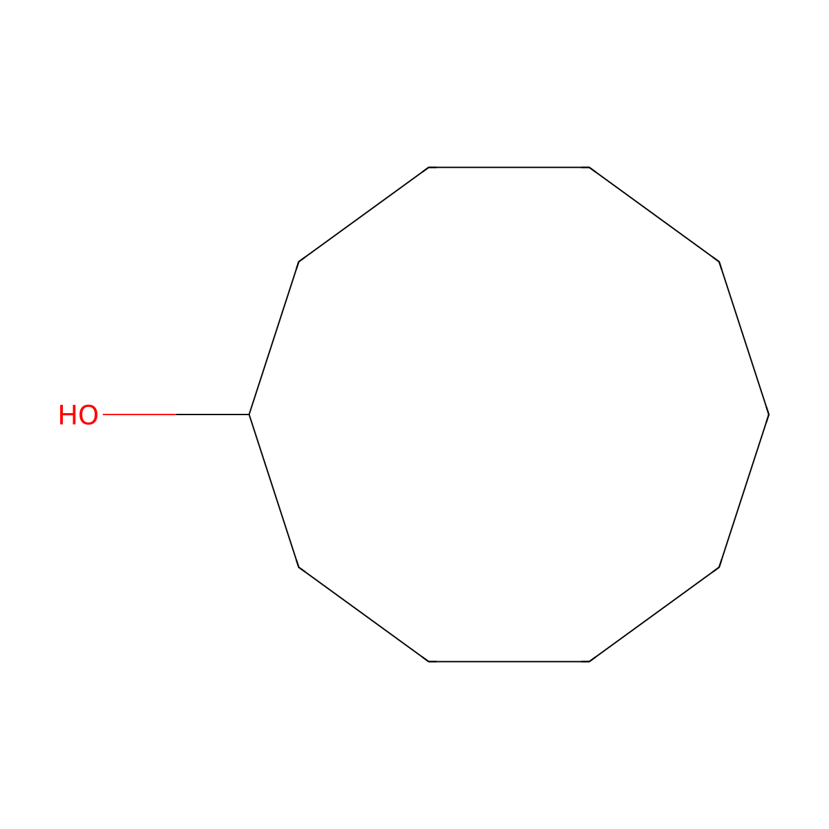 Cyclodecanol molecular structure, CAS 1502-05-2