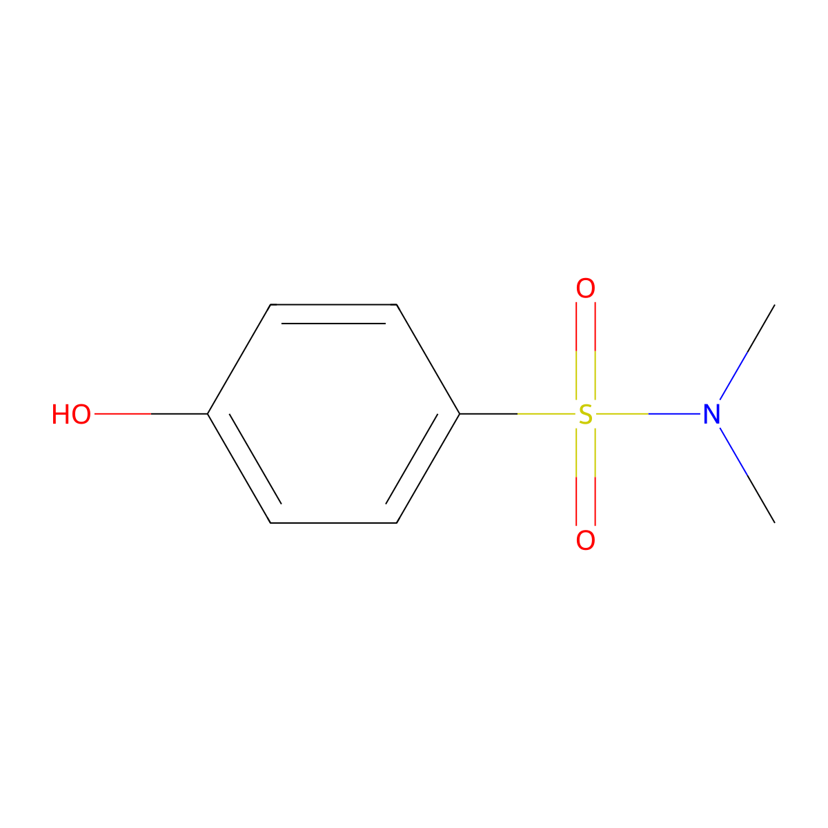 4-hydroxy-N,N-dimethylbenzenesulfonamide molecular structure, CAS 15020-57-2