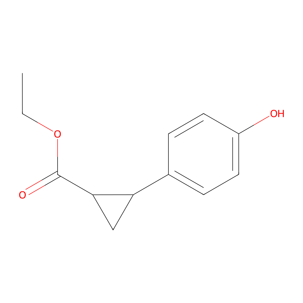 (1R,2R)-ethyl 2-(4-hydroxyphenyl)cyclopropanecarboxylate molecular structure, CAS 1502023-81-5