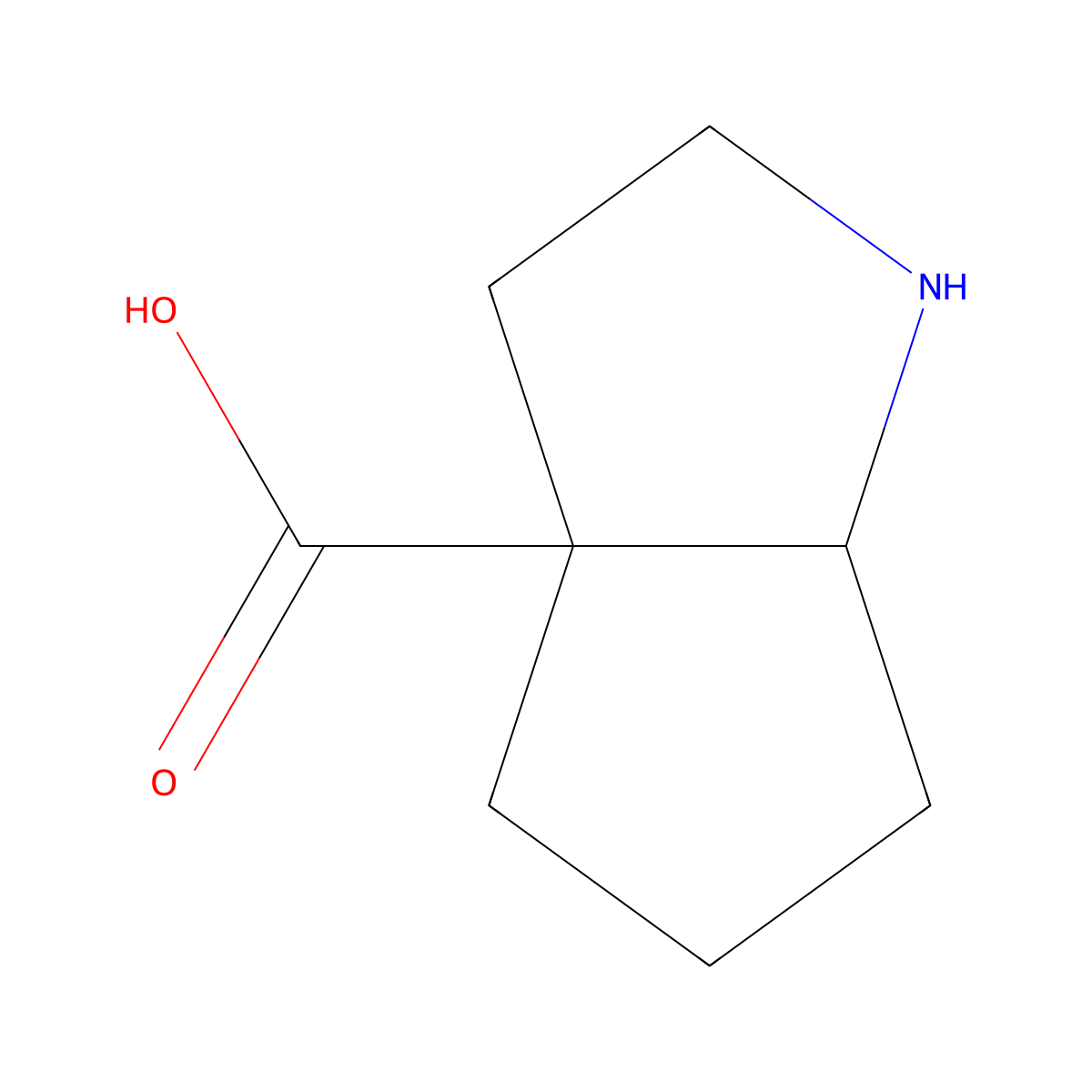Octahydrocyclopenta[b]pyrrole-3a-carboxylic acid molecular structure, CAS 1502028-23-0
