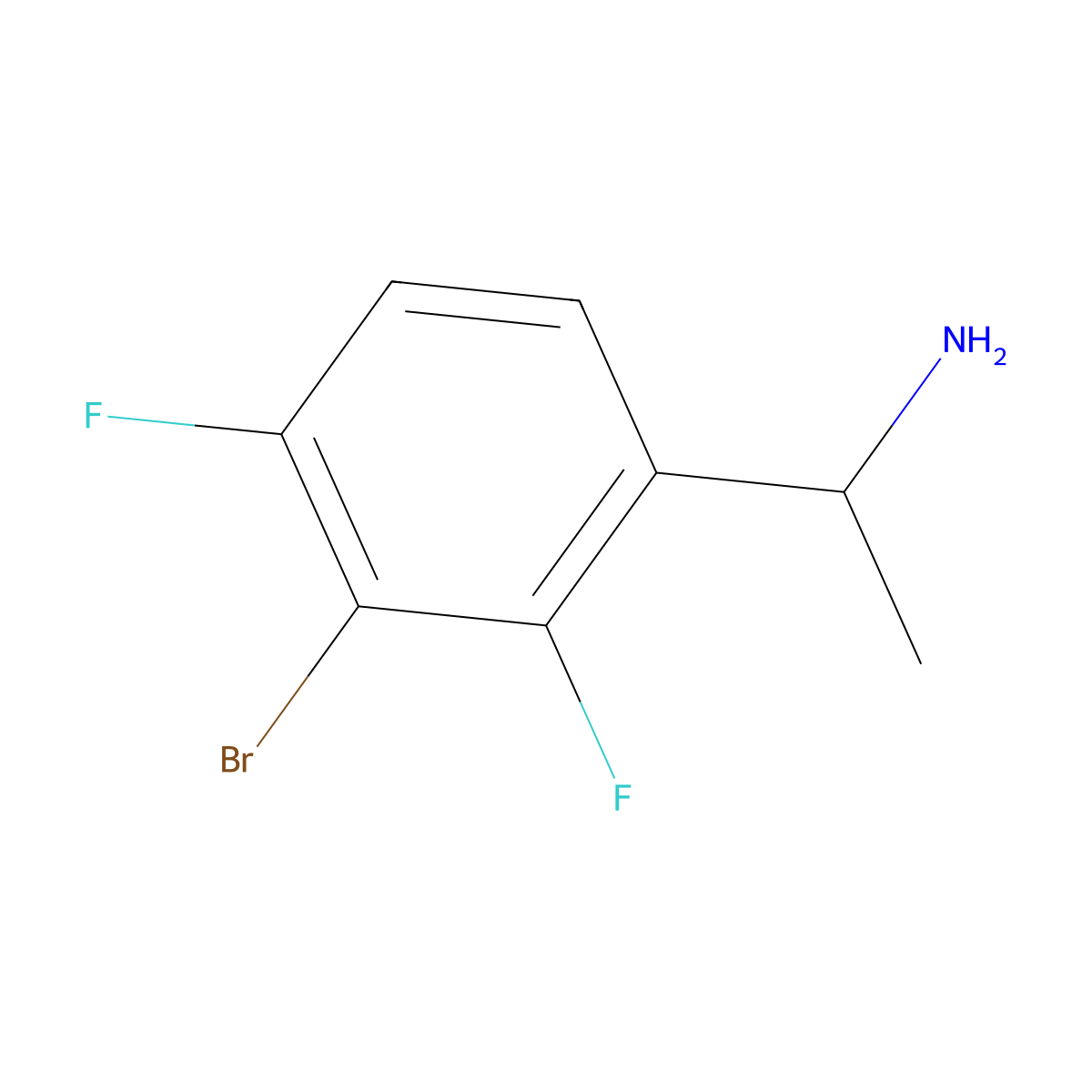 1-(3-Bromo-2,4-difluorophenyl)ethan-1-amine molecular structure, CAS 1502028-85-4