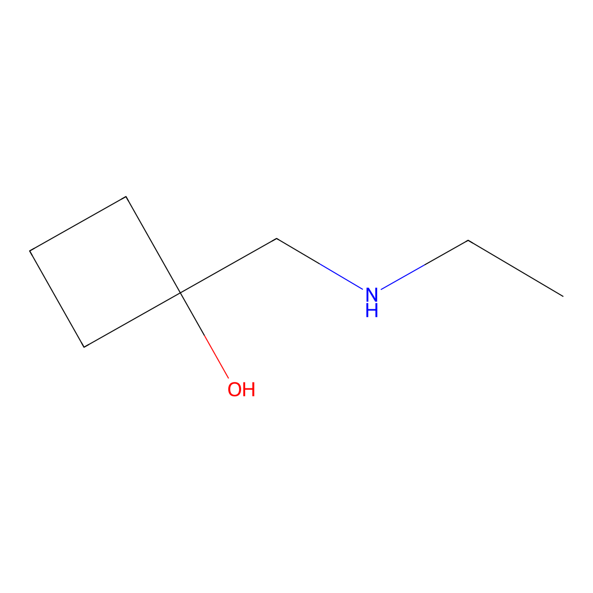 1-[(Ethylamino)methyl]cyclobutan-1-ol molecular structure, CAS 1502030-73-0