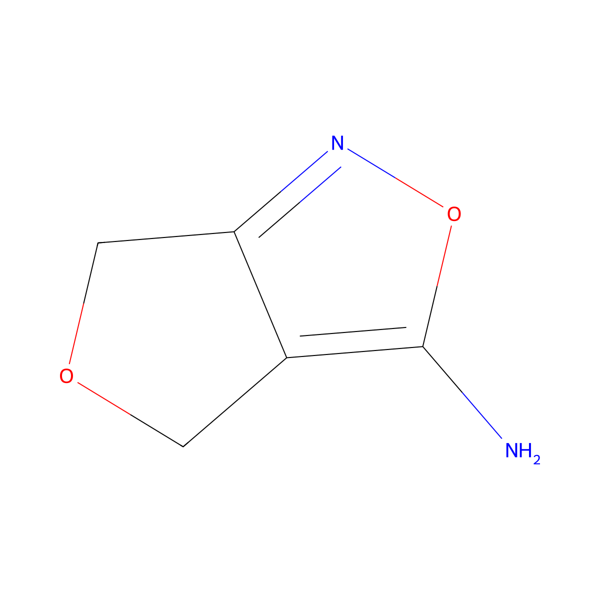 4H,6H-furo[3,4-c]isoxazol-3-amine molecular structure, CAS 1502043-29-9