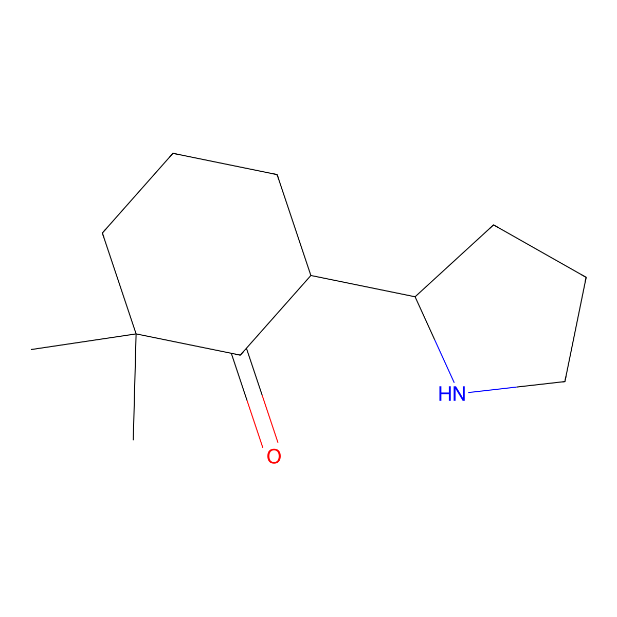 2,2-Dimethyl-6-(pyrrolidin-2-YL)cyclohexan-1-one molecular structure, CAS 1502045-69-3