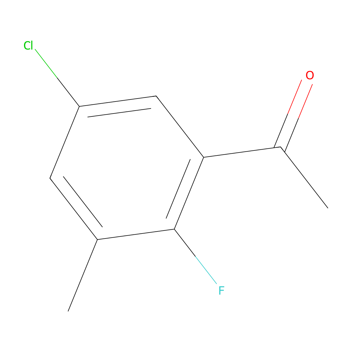 1-(5-Chloro-2-fluoro-3-methylphenyl)ethanone molecular structure, CAS 1502045-73-9